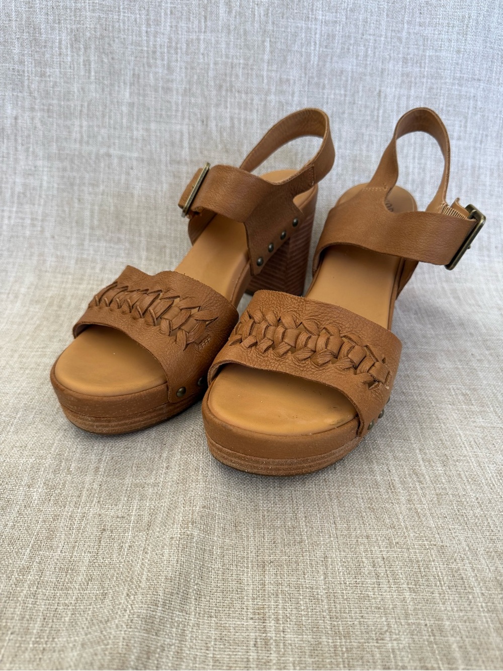 Kork-Ease Pissilla Block Heel Platform Sandals Studded US10